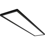 Briloner - LED Deckenlampe 98cm mit indirektem Licht, flach, neutralweißes Licht, Lampe, Deckenleuchte, Wohnzimmerlampe, LED Panel, Küchenlampe, Deckenbeleuchtung, 98x20x3 cm, Schwarz