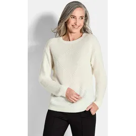 GOLDNER Rundhalspullover Weiß 50