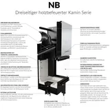 Kamineinsatz KRATKI NBC 800/400 10 kW Ø 200 mit Schiebetür mit Türfeder - Schwarz