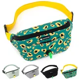 Hundetasche, Leckerli-Tasche mit Kotbeutelhalter, verstellbare Hüfttasche, Bauchtasche für Damen, Herren, einfach für Welpentraining, Geschenk für Hundeliebhaber, Grüner Leopard, Casual