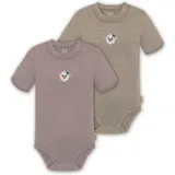 normani Outdoor Sports 2er Set Doppelpack Baby Merino Body in Rosa/Beige | Gr.: 74