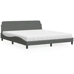 Bett mit Matratze – Dunkelgrau, 180x200 cm, Stoff – Komfort trifft modernes Design