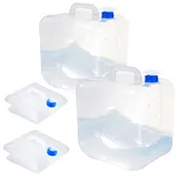Generisch 2er Set Wasserkanister Faltbar mit Zapfhahn Haken, BPA frei Wasserbehälter Wassertank mit Hahn Tragegriff Trinkwasserkanister für Camping Wandern Überleben Kit 10L/20L (10L)