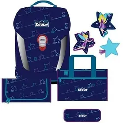 SCOUT 73450625100 SCOUT SUNNY II SET 4TLG. BLUE STAR - Schulranzen-Set