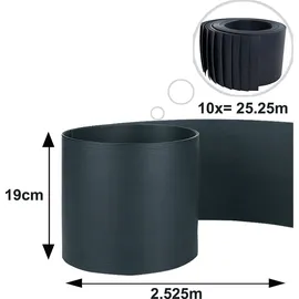 MuCoLa Sichtschutzstreifen 260 x 19 cm Grau PVC 10 St.