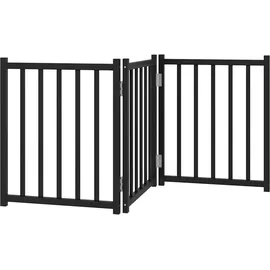 vidaXL Hundetor Faltbar 3-tlg. Schwarz 150 cm