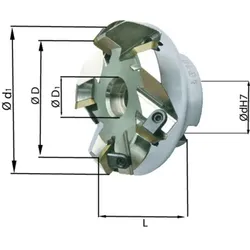 Planfräser 45° mit Innenkühlung ø80mm Klemmung Z 6