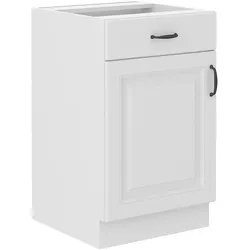 Unterschrank 50 cm Stilo Weiß Küchenzeile Vollauszug Soft-Close Küche Landhaus