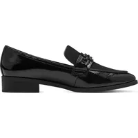 Marco Tozzi Damen Loafer ohne Absatz Flach Elegant, Schwarz (Black Pat.Cb.), 41 EU