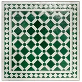 Casa Moro Gartentisch Couch Mosaiktisch 60x60 cm Grün Weiß Glasiert mit Gestell Höhe 50cm (Kunsthandwerk aus Marokko), Handmade, Dekorativer Balkontisch Sofatisch Beistelltisch, MT2100 grün