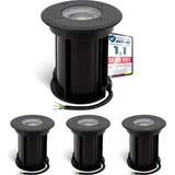 linovum BORU 4 Stück GU10 Bodenstrahler Außen mit LED 6W neutralweiß - 4x Outdoor Bodenlampen mit Kabel 230 Volt schwarz IP67