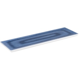 APS GN 2/4 Tablett BLUE OCEAN, 53 x 16,2 cm, Höhe 2 cm, Melamin, blau/weiß, Antirutsch-Füße