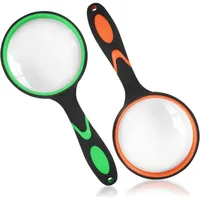 xisrens 2er-pack Leselupe 65 Mm, Handlupe Mit Rutschfestem Gummigriff, Geeignet Für Kinder Und Senioren Für Wissenschaftliche Bücher, Zeitungen, Insekten Und Hobbys