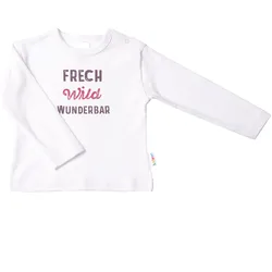 Langarmshirt LILIPUT "Frech", Mädchen, Gr. 74/80, weiß, 100% Baumwolle, bedruckt, normal, Rundhals, Shirts Langarmshirt, mit Druckknöpfen auf der Schulter
