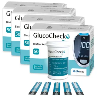 GlucoCheck XL Teststreifen [200 Stück] zur Blutzuckerkontrolle bei Diabetes 200 St
