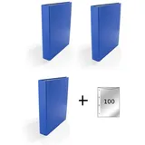 Livepac-Office Ringbuch DIN A5 40 mm Blau 3 St.
