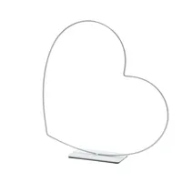NaDeco Metallherz Weiß, liegend, mit Fuß, wählbar in Größen