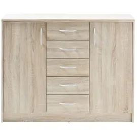 Stella Trading Kommode 109 x 86 x 35 cm Eiche Sonoma / Braun