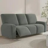Crezuo 8-teiliger Stretch-sesselbezug, Elektrischer Sesselbezug Mit Tasche, Waschbarer Möbelschutz Für Relaxsessel (anthrazit, 3-sitzer)