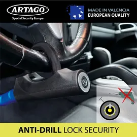 Artago 880/B Lenkradschloss Pedal EASY HOOK, Lenkradkralle, Diebstahlsicherung Lenkrad Pedal Auto, Gelenkig und Gepanzert