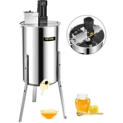 VEVOR Honigschleuder elektrisch 3/6 Neue 3 Waben Lebensmittelechter Edelstahl honigschleuder für Bienenzucht Bee Einklang mit Cover