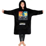 Pokemon Oversized Hoodie Decke mit Ärmeln, Pullover mit Kapuze, mit Pikachu, Glurak, Enton & Mehr, für Jungs & Mädchen (Schwarz Charizard/Pikachu) - Einheitsgröße