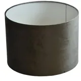 B & S Lampenschirm Ø 25 x 18 cm dunkelgrau Velour Zylinderförmig