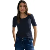 Cecil Damen, Style Lena Basic T-Shirt Baumwolle, Universal Blue, M EU