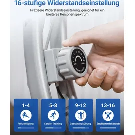 Merach 4-in-1 klappbarer Heimtrainer silber