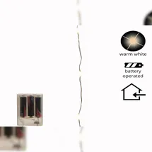 Lumineo LED Lichterkette Micro Silberdraht 1 m Warmweiß