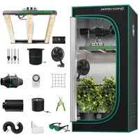 MARS HYDRO Growzelt Komplettset mit Digitaler Temperatur und Feuchtigkeitsregler,FC1500 Samsung App Fernbedienung Dimmbar Lampe,80X80X160cm 1680D Grow Box Komplettset,4"Automatischer Belüftungssat