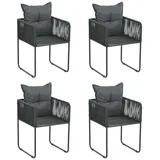 vidaXL Gartenstuhl 54 x 40 x 54 cm schwarz 4 St.