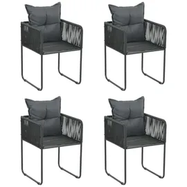 vidaXL Gartenstuhl 54 x 40 x 54 cm schwarz 4 St.