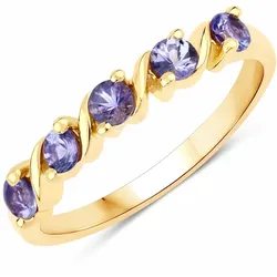Rafaela Donata Ring Sterling Silber Tansanit in Gelbgold Ringe   Damen
