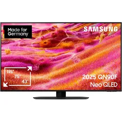 SAMSUNG QLED-Fernseher "GQ50QN90FAT QLED Mini LED-Fernseher", F (A-G), schwarz, 50, Fernseher, NQ HDR, Glare Free, Upscaling Pro, Dolby Atmos & AI Sound, bis 165Hz
