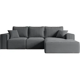 altdecor Ecksofa Cord 2-Sitzer Dunkelgrau
