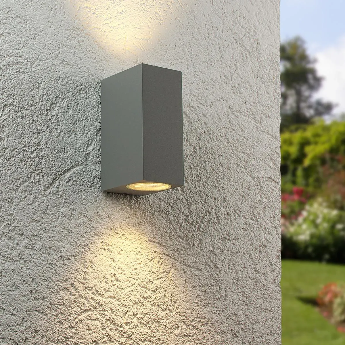 Außenleuchte Frame UP&DOWN eckig für GU10 IP54 - Farbe: Silber