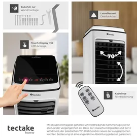Tectake Klimagerät 403915 weiß mobil