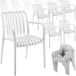 tectake® Gartenstühle, wetterfest und UV-beständig, rutschfeste Gummischoner, 54,5 x 58 x 80,5 cm, Belastbarkeit 120 kg