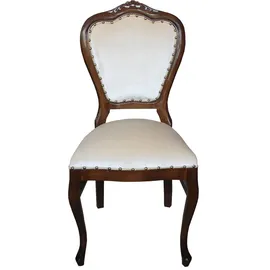 Casa Padrino Esszimmerstuhl Barock Samtstoff braun/creme
