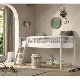 Home Affaire Spielbett HOME AFFAIRE, weiß (buche massiv weiß), B:135,5cm H:114cm L:207,5cm, Betten, aus massiver Eiche geölt, LF 90x2000cm, RR, Leiter u. Absturzschutz