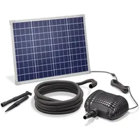esotec Bachlaufpumpe 50/2500 Solar Bachlaufset Waterfall, 2500l/h, 50Wp Solarmodul 101960 (Komplettset) schwarz