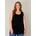 BASE LEVEL CURVY Damen Gr 48 schwarz Jersey Obermaterial 94 Baumwolle 6 Elasthan unifarben Basic normal Po-bedeckend Rundhals Tops mit weitem Rundhalsausschnitt