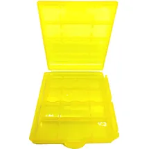 EWANTO 1x Batteriebox gelb für 4 Stk. Mignon AA oder Micro AAA Batterien und Akkus Akkubox zur Aufbewahrung - ohne Akkus EBB-GB14013