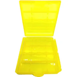 EWANTO 1x Batteriebox gelb für 4 Stk. Mignon AA oder Micro AAA Batterien und Akkus Akkubox zur Aufbewahrung - ohne Akkus EBB-GB14013