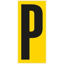 Buchstabe P, für den Boden, gelb/schwarz, Kunststoff, 180x400mm, 3/VE