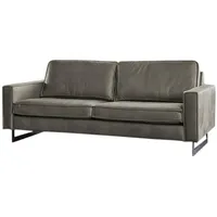 KAWOLA Sofa VILNIUS 3-Sitzer Kunstleder mit Lederanteil anthrazit