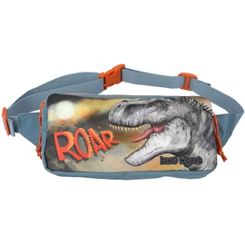 DEPESCHE 11775 Dino World Roar - Crossbag mit Dino-Motiv, Rauchblaue Umhängetasche mit längenverstellbarem Tragegurt
