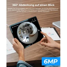 Reolink 6MP 360° Panorama Fisheye-Kamera PoE Überwachungskamera Bewegungserkennung, 3k+ HD Personenerkennung, 2-Wege-Audio - Schwarz