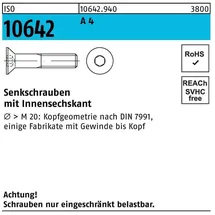 F. REYHER Nchfg. GmbH & Co. KG Senkschraube ISO 10642 Innensechskant M 16 x 70 A 4 25 Stück